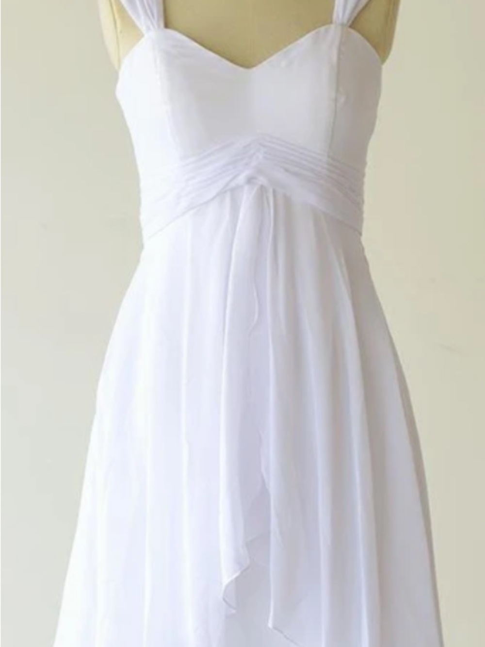 White Empire Waist Spaghetti Strap Dress